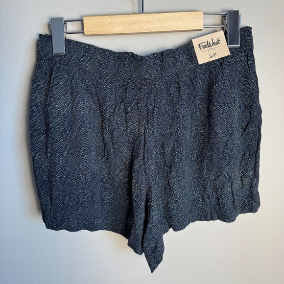 Far West NEW Women's Small Marine Elastic Waist Viscose Shorts Navy Beach Summer - Picture 6 of 14